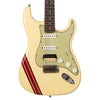 Fender Custom Shop MVP Stratocaster HSS Journeyman Relic - Vintage White w/ Red Competition Stripes and Matching 2-Step Headstock - Dealer Select Master Vintage Player Series Electric Guitar - NEW!!!