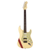 Fender Custom Shop MVP Stratocaster HSS Journeyman Relic - Vintage White w/ Red Competition Stripes and Matching 2-Step Headstock - Dealer Select Master Vintage Player Series Electric Guitar - NEW!!!