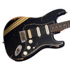 Fender Custom Shop MVP Stratocaster HSS Relic - Black w/ Gold Competition Stripes and Matching 2-Step Headstock - Dealer Select Master Vintage Player Series Electric Guitar - NEW!!!