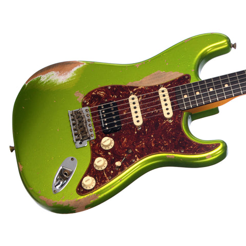 Fender Custom Shop 1962 Stratocaster HSS Heavy Relic - Lime Green Metallic - Electric Guitar w/ Hand Wound and Seymour Duncan Pickups - USED!