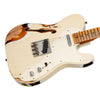 Fender Custom Shop Limited Edition 1950s Telecaster Custom Thinline Heavy Relic - Aged Olympic White over 3-Tone Sunburst