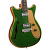 2022 Walsh Guitars Custom Double Cut - Candy Green w/Gold Accents and Natural Back - Semi-Hollow Custom Boutique Electric Guitar - USED!