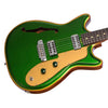 2022 Walsh Guitars Custom Double Cut - Candy Green w/Gold Accents and Natural Back - Semi-Hollow Custom Boutique Electric Guitar - USED!
