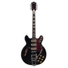 Airline Guitars H78 - Black - Vintage Reissue Semi Hollow Electric Guitar - NEW!