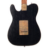 Paoletti Guitars Leather Series Nancy 2P90 - Black Crocodile Leather Tele with 2 x P-90s and Ancient Reclaimed Chestnut Body
