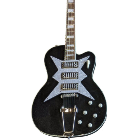 Airline Guitars RS III - Metallic Black - Vintage Roy Smeck Tribute Model Semi-Hollow Electric - NEW!