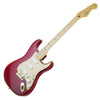 Used Fender Deluxe Player Stratocaster - Crimson Red Transparent