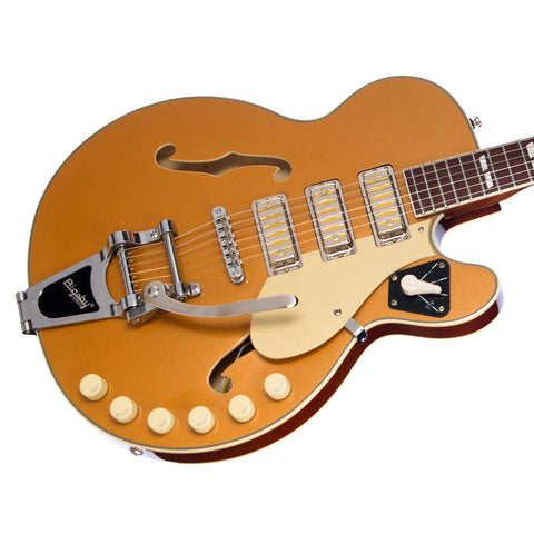 Airline Guitars H59 DLX - Goldtop - Deluxe Semi-Hollow Electric Guitar w/ Bigbsy - NEW!