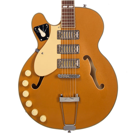 Airline Guitars H59 LEFTY - Gold Top - Left Handed Semi-Hollow Electric Guitar - NEW!