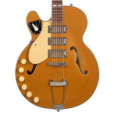 Airline Guitars H59 LEFTY - Gold Top - Left Handed Semi-Hollow Electric Guitar - NEW!