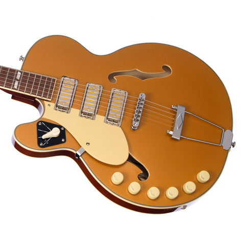 Airline Guitars H59 LEFTY - Gold Top - Left Handed Semi-Hollow Electric Guitar - NEW!
