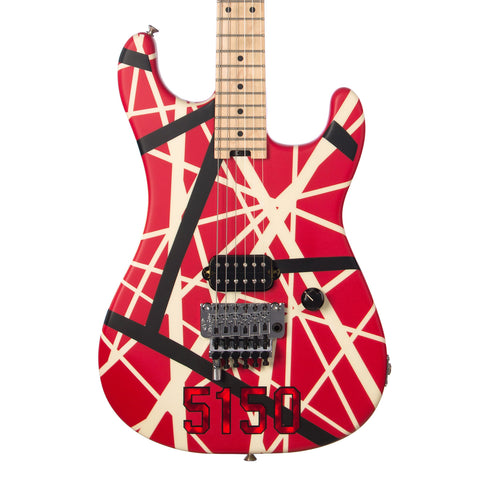 EVH Guitars Striped Series 5150 - Red/White/Black Stripes - Electric Guitar with Floyd Rose and D-Tuna - USED!