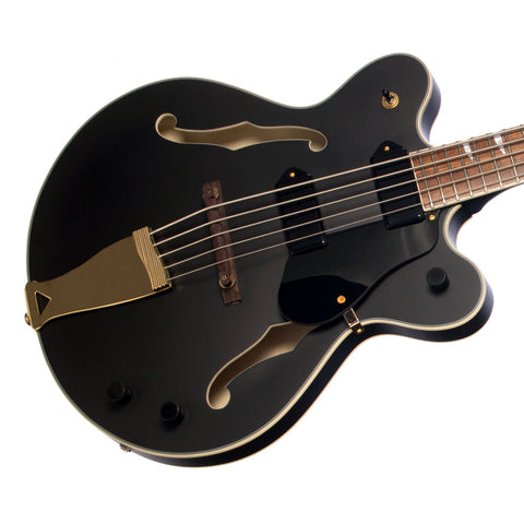 Eastwood Guitars Classic 5 Seye Signature - Matte Black - Short Scale 5-string Semi Hollow Electric Bass Guitar - NEW!