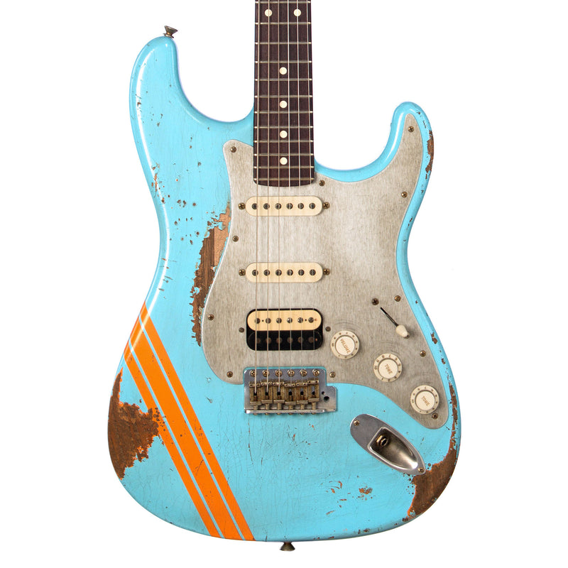Fender Custom Shop MVP Stratocaster HSS Relic - Daphne Blue w/ Orange ...