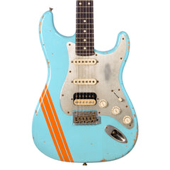 Fender Custom Shop MVP Stratocaster HSS Relic - Daphne Blue w/ Orange Competition Stripes and Matching 2-Step Headstock - Masterbuilt Kyle McMillin - Dealer Select Master Vintage Player Series Electric Guitar - NEW!