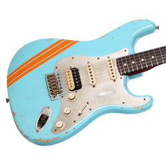 Fender Custom Shop MVP Stratocaster HSS Relic - Daphne Blue w/ Orange Competition Stripes and Matching 2-Step Headstock - Masterbuilt Kyle McMillin - Dealer Select Master Vintage Player Series Electric Guitar - NEW!