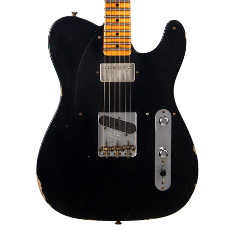 Fender Custom Shop 1952 Telecaster HB Relic - Black on Black - Seymour Duncan Antiquity Humbucker - USED!
