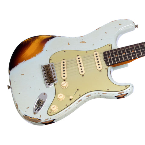 Fender Custom Shop LTD 1962 Stratocaster Heavy Relic - Faded Aged Sonic Blue over 3 Tone Sunburst - Limited Edition Electric Guitar - NEW!