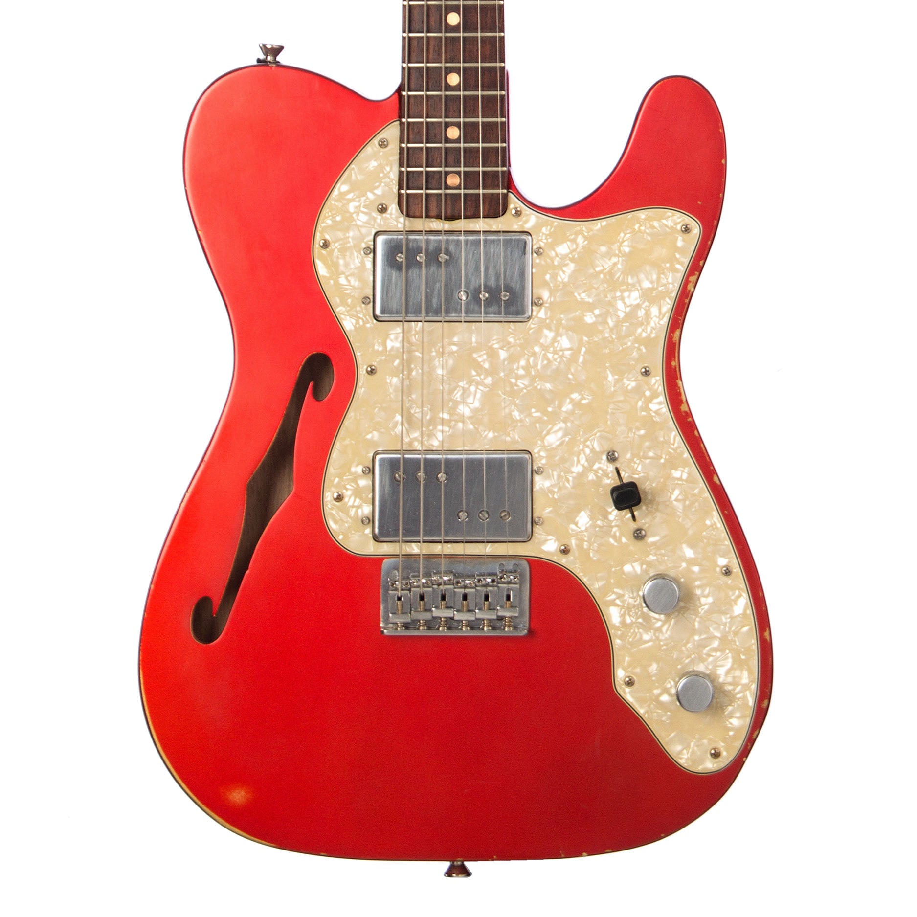 Mario Guitars T-LUX - Candy Apple Red - '72 Tele Thinline -style Custo ...