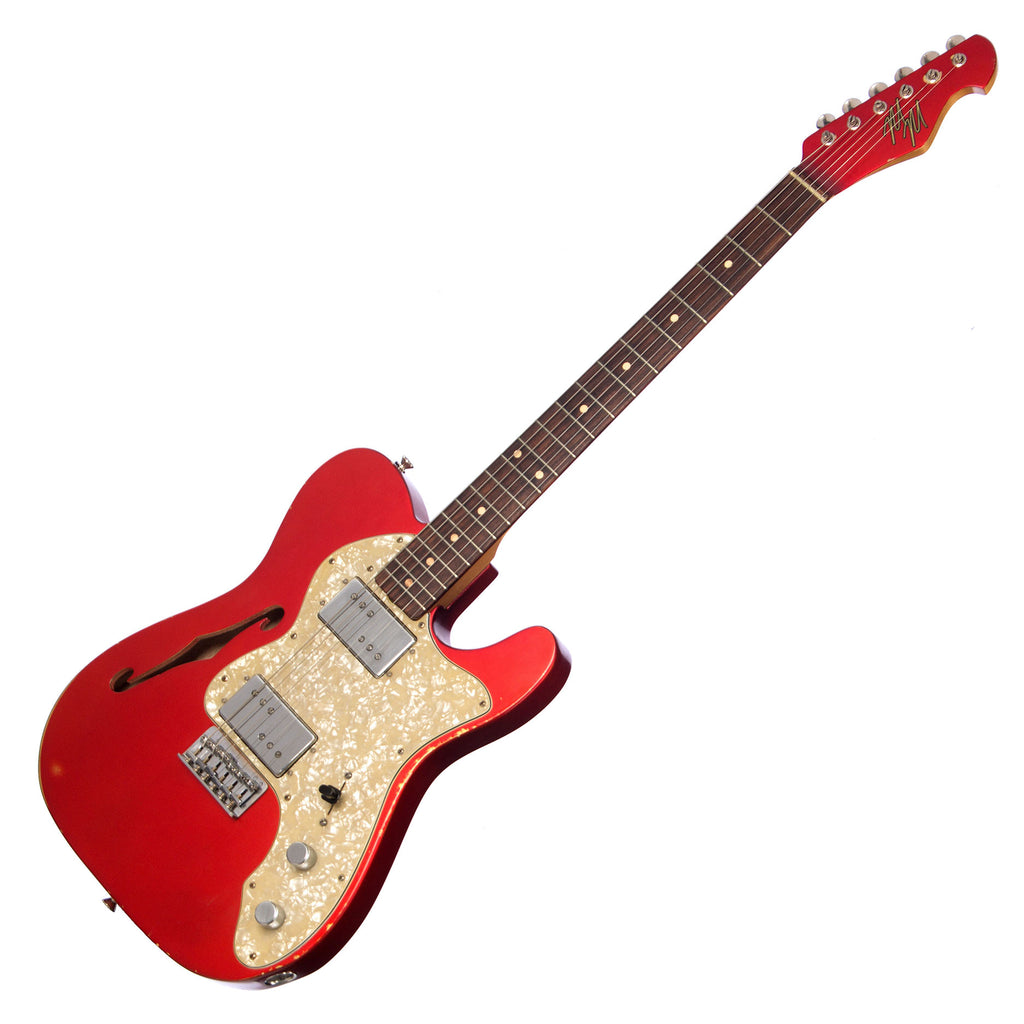Mario Guitars T-LUX - Candy Apple Red - '72 Tele Thinline -style Custo ...