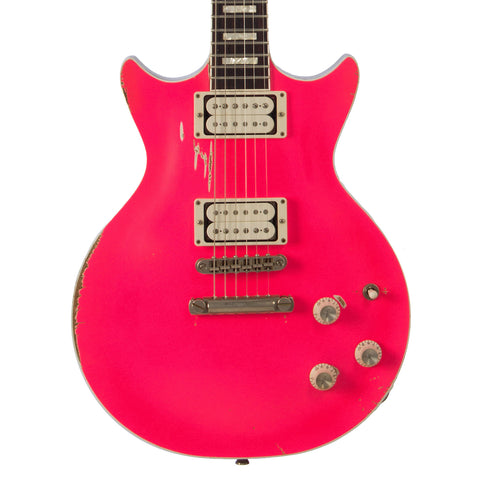 Rock N Roll Relics Custom Starfighter - Hot Pink w/ Aged White Stinger - Made in the USA Custom Boutique Electric Guitar!