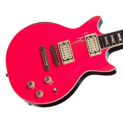 Rock N Roll Relics Custom Starfighter - Hot Pink w/ Aged White Stinger - Made in the USA Custom Boutique Electric Guitar!