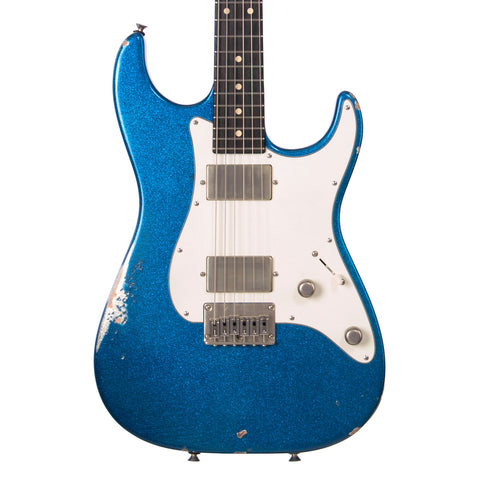 Tom Anderson Short Classic - Big Sparkle Candy Blue In-Distress Level 2 - 24 3/4" Scale Custom Boutique Electric Guitar - USED!