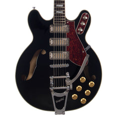 Airline Guitars H78 - Black - Vintage Reissue Semi Hollow Electric Guitar - NEW!