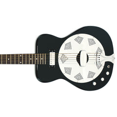 Airline Guitars Folkstar LEFTY - Black - Left Handed Electric / Acoustic Resonator Guitar - NEW!