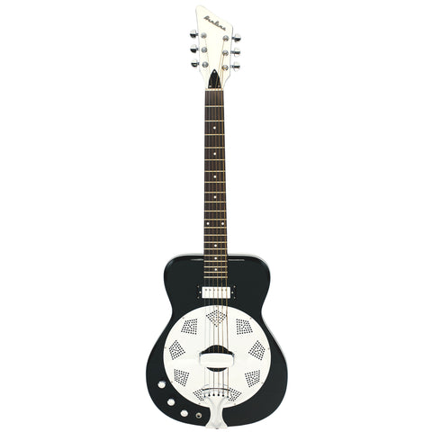 Airline Guitars Folkstar LEFTY - Black - Left Handed Electric / Acoustic Resonator Guitar - NEW!