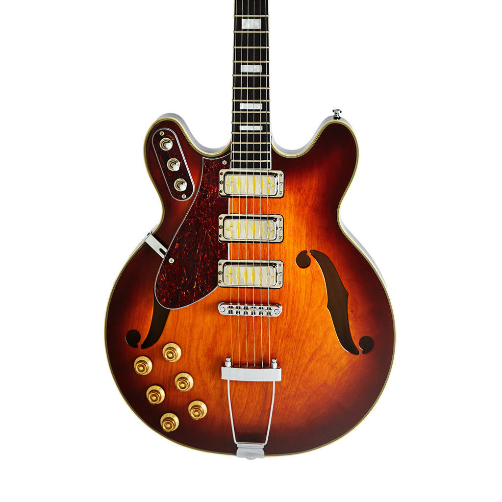 Airline Guitars H77 LEFTY - Honeyburst - Left Handed Vintage Reissue Electric Guitar - NEW!