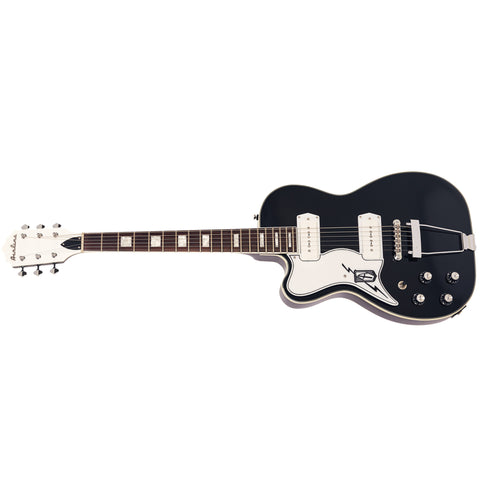 Airline Guitars Tuxedo LEFTY - Black - Left Handed Vintage Reissue Electric Guitar - NEW!