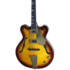 Eastwood Guitars Classic 4 Bass - Honeyburst - 30" Short Scale Semi-Hollow Body - NEW!