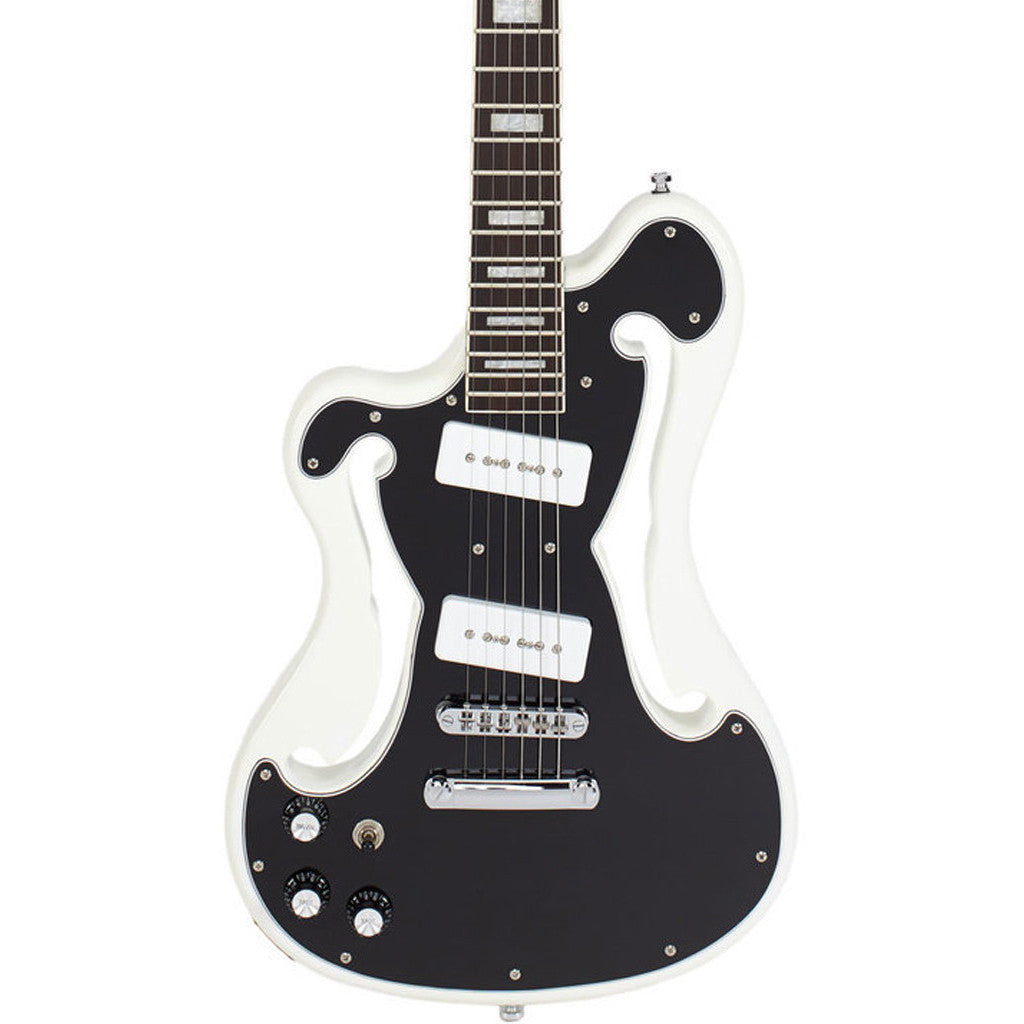 Eastwood Guitars Deerhoof Signature EEG Black on White Left Hand Featured