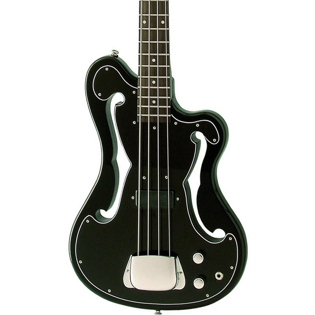 Eastwood Guitars EEB-1 Electric Bass Guitar - Black - Ampeg AEB "Scroll Bass" inspired Tribute Model - NEW!