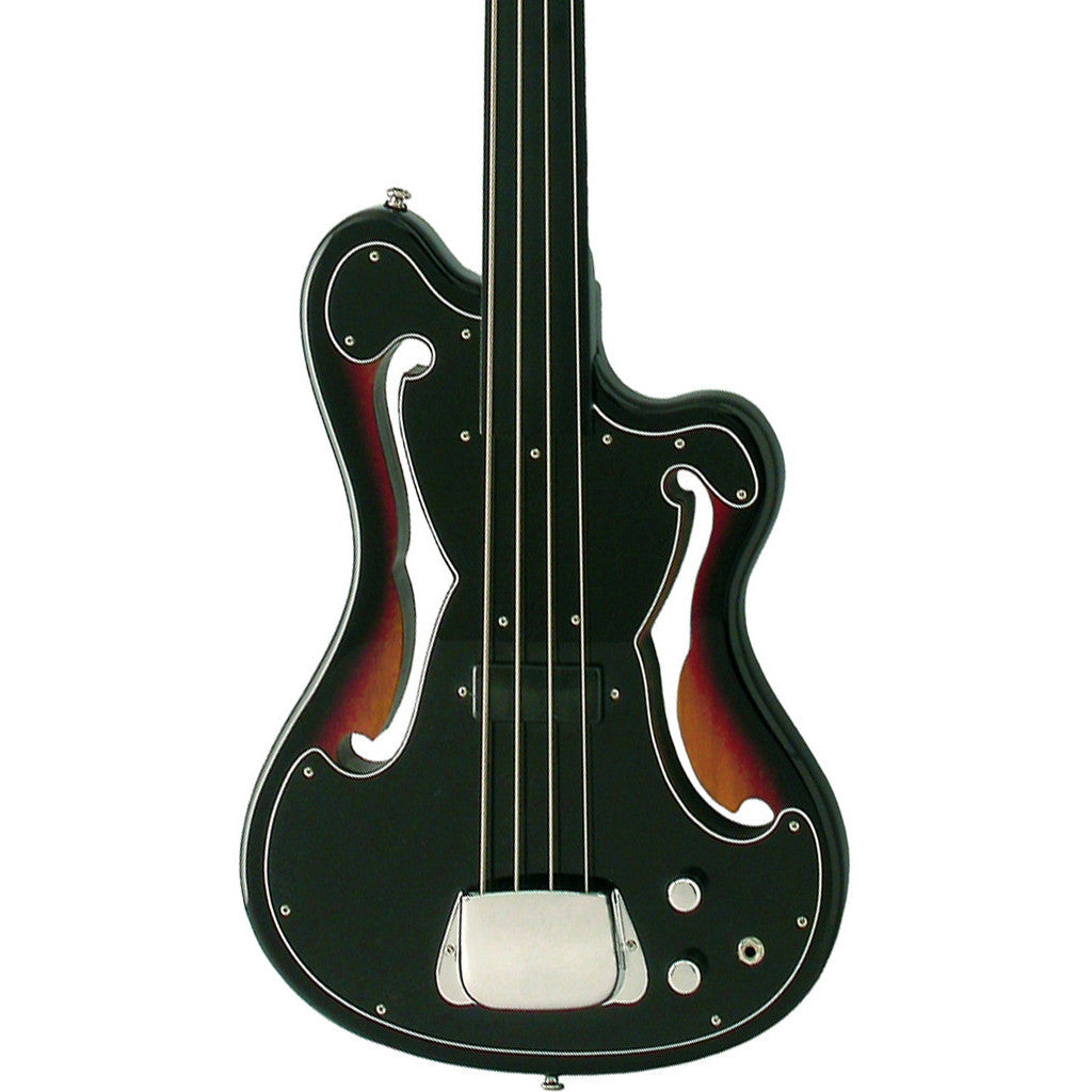 Eastwood Guitars EUB-1 - Fretless Electric Bass Guitar - Sunburst - Ampeg AUB "Scroll Bass" inspired Tribute Model - NEW!