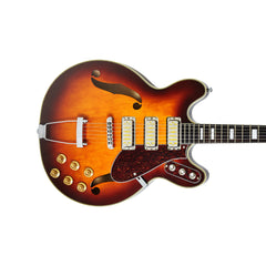 Airline Guitars H77 - Honeyburst - Vintage Reissue Semi Hollow Electric Guitar - NEW!