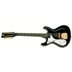 Eastwood Guitars Sidejack 12 DLX Lefty - Black - Left Handed Mosrite-inspired 12-string electric guitar - NEW!
