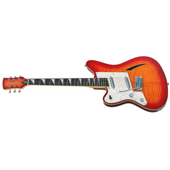 Eastwood Guitars Surfcaster LEFTY - Cherryburst -  Left Handed Flame Top Offset Electric Guitar - NEW!