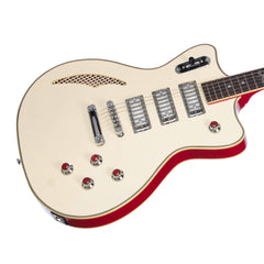 Eastwood Guitars Bill Nelson Astroluxe Cadet - Semi Hollowbody Electric Guitar - Vintage Cream / Ruy Red - NEW!