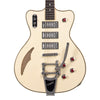 Eastwood Guitars Bill Nelson Astroluxe Cadet DLX - Semi Hollowbody Electric Guitar - Vintage Cream / Ruy Red - NEW!