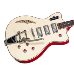 Eastwood Guitars Bill Nelson Astroluxe Cadet DLX - Semi Hollowbody Electric Guitar - Vintage Cream / Ruy Red - NEW!