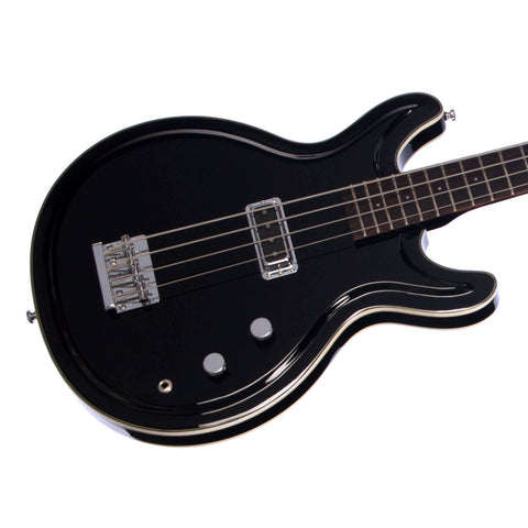 Eastwood Guitars Black Widow Bass - Black - Acoustic / Mosrite-inspired Electric Bass Guitar - NEW!