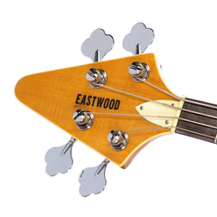 Eastwood Guitars Flying BV Lefty - Natural - Left Handed Flying V style Electric Bass Guitar - NEW!