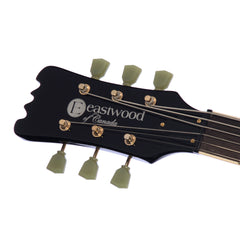 Eastwood Guitars Sidejack Baritone Lefty - Left Handed Mosrite-inspired Offset Electric Guitar - Black - NEW!