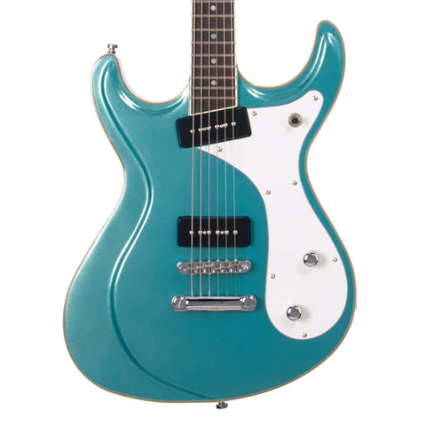 Eastwood Guitars Sidejack Baritone - Metallic Blue - Mosrite-inspired Offset Electric Guitar - NEW!