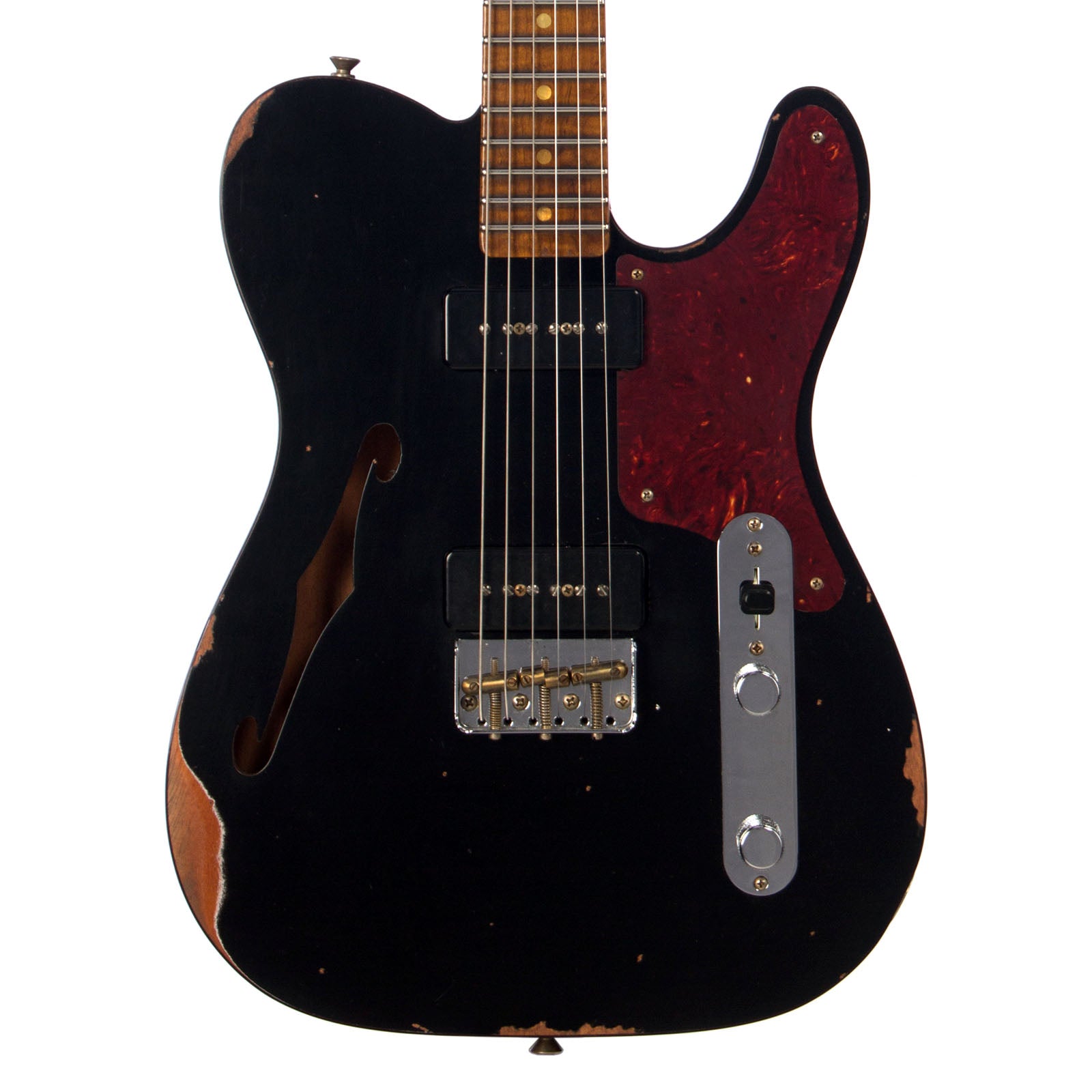 Telecaster Custom Thinline Fender Custom Shop 1-off LTD P90 Thinline Telecaster Relic - Black - C ...