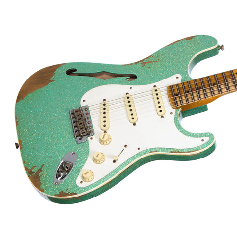 Fender Custom Shop NAMM Show Limited Edition 1956 Stratocaster Thinline Heavy Relic - Seafoam Sparkle - NEW!