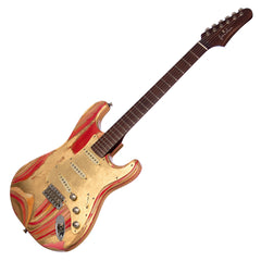 Franchin Guitars Mercury - Gold Leaf and Hand-Painted with Exposed Wood Grain - Special Collection Custom Hand-Made Boutique Electric Guitar - NEW!