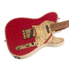 Paoletti Guitars Leather Series Nancy SS - Red Crocodile Leather Tele with Birdseye Maple Neck and Ancient Reclaimed Chestnut Body